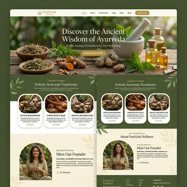 PureVeda Wellness website by Zenvix Digital